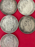 Lot de 10 écus de 5 Francs - Louis Philippe - Argent - Années et Atelier différents