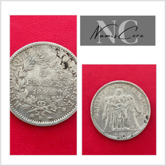 Pièce de 5 Francs en Argent - Ecu Hercule - 1849 BB Strasbourg