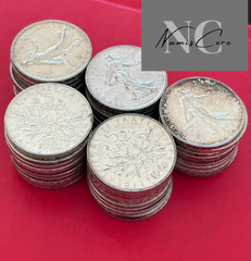 Lot de 50 X 5 Francs Semeuse - 12g - Argent 835/1000 - années et états divers - de belles monnaies / piece
